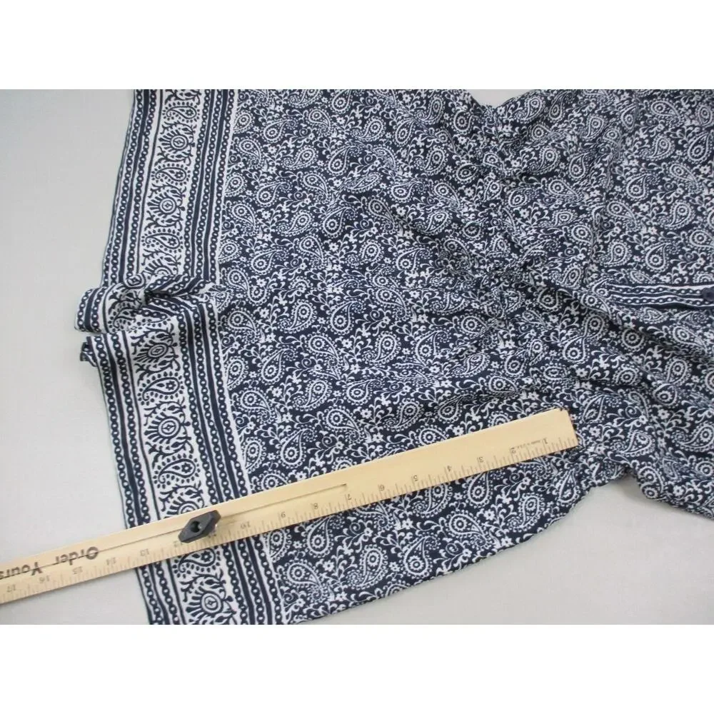 Ann Taylor LOFT Romper Womens 00P Blue Paisley Shorts Roll Tab Top XSP XS Petite - Picture 14 of 16